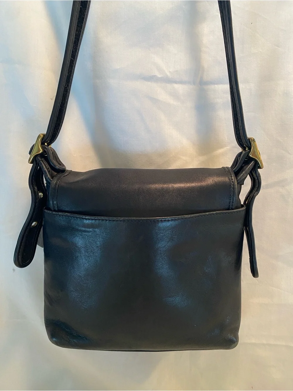Vintage Coach Legacy Companion Classic Black Leather Crossbody Bag